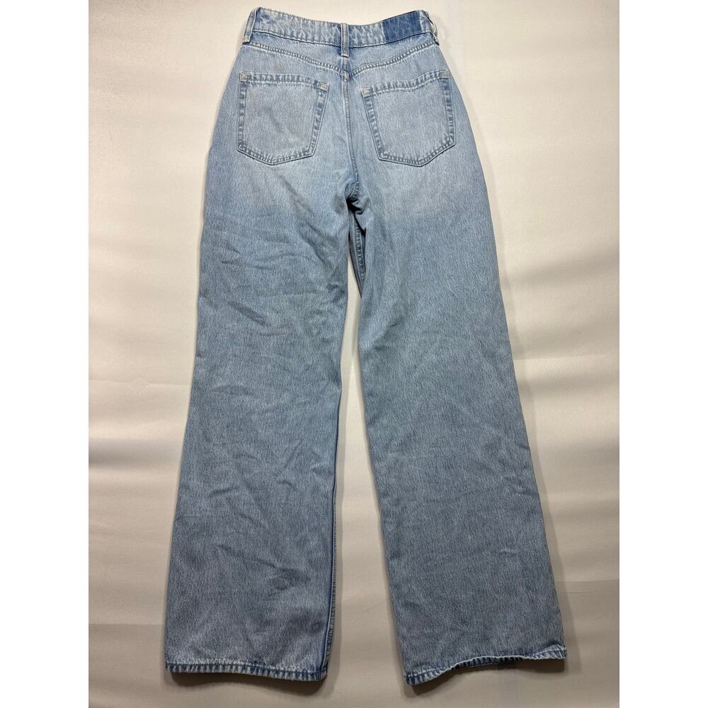 Hollister Women's Ultra High-Rise Baggy Blue Denim Jeans - Size 00R/W24R (24x30) - Picture 2 of 4